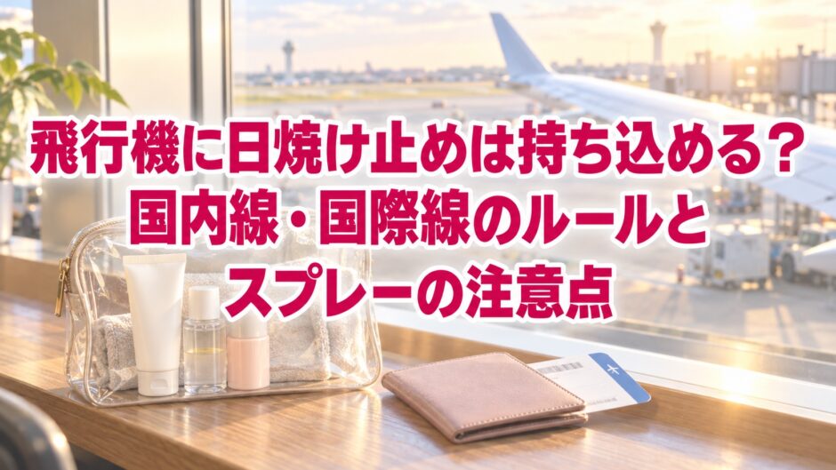 飛行機に日焼け止めは持ち込める？国内線・国際線のルールとスプレーの注意点